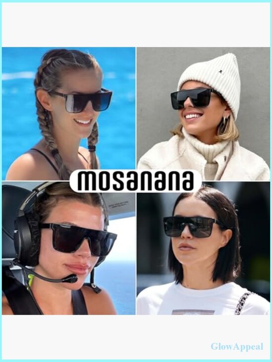 Polarized Oversized Square Sunglasses Flat Top Fashion Shield Shades UV400 main image 4